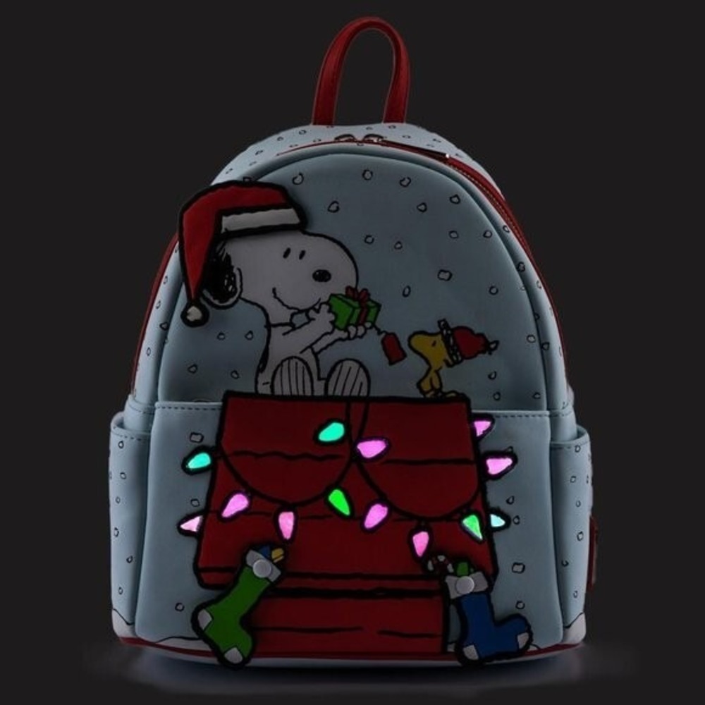 Loungefly‎ Peanuts Snoopy and Woodstock Glow in the Dark Mini Backpack - Picture 2 of 6